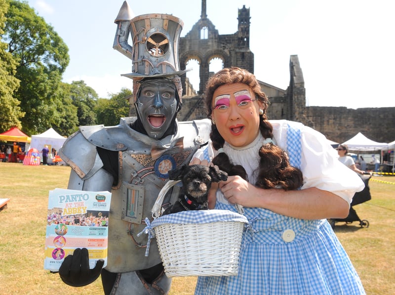 James Worthington as Tin Man and Danny Mills as Dorothy who will be appearing in Wizard of Oz summer panto at the Abbey.