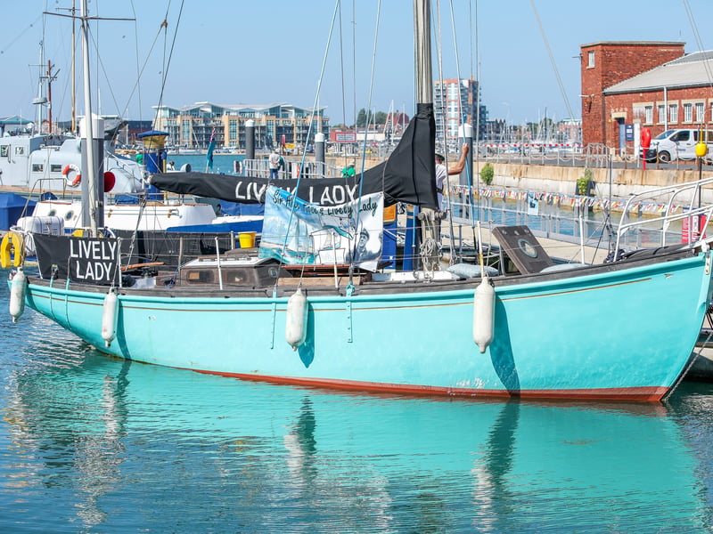 The Lively Lady was sailed by Southsea Greengrocer, Sir Alec Rose, around the world in 1968.