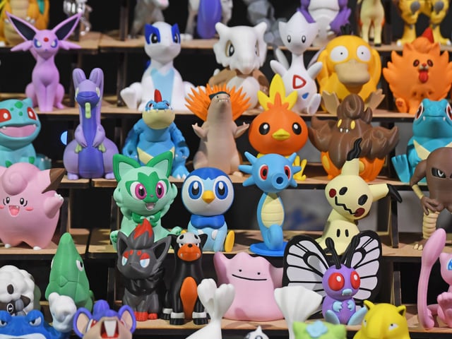 Just some of the Pokemon figures for sale.