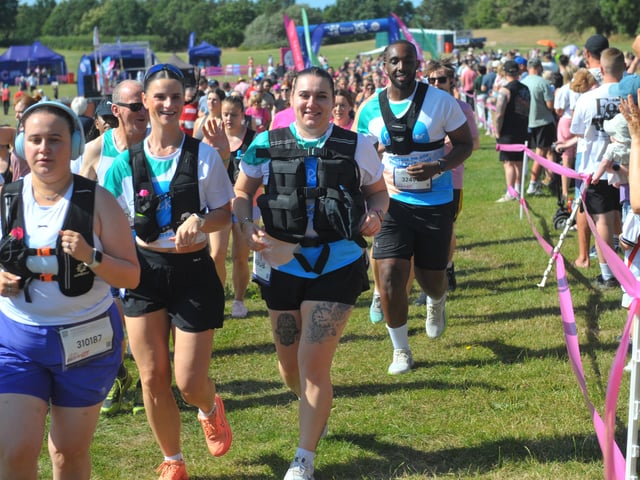 Just some of the 10K runners taking on the course today. 