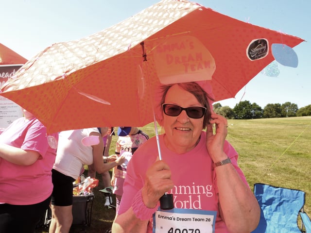 Constance Horne of Morley takes shade during the event. 