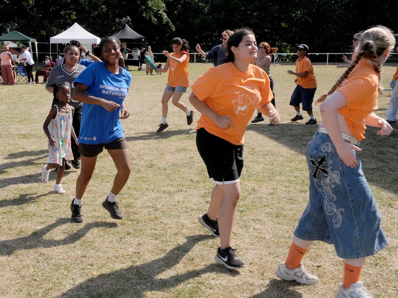 Northern School of Contemporary Dance celebrated  Leeds 400 and their 40th birthday in Norma Hutchinson Park on Saturday,
