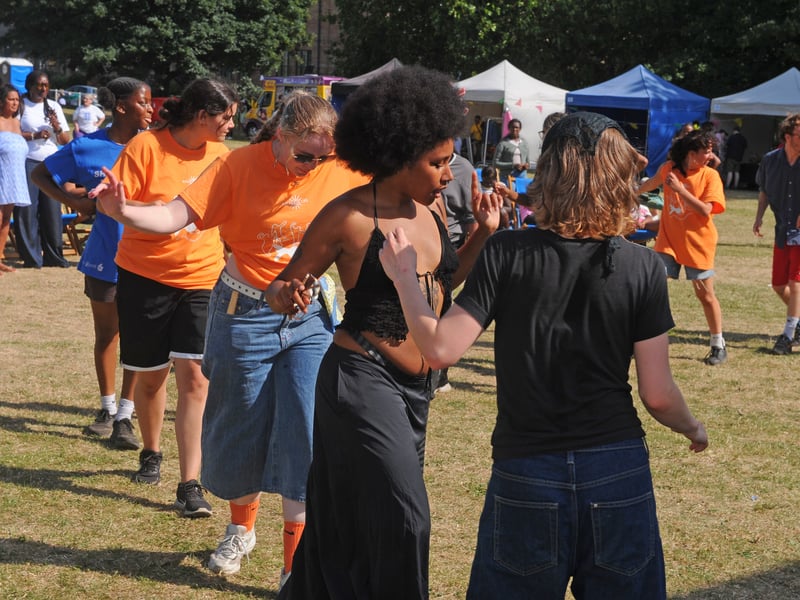 Northern School of Contemporary Dance celebrated  Leeds 400 and their 40th birthday in Norma Hutchinson Park on Saturday,