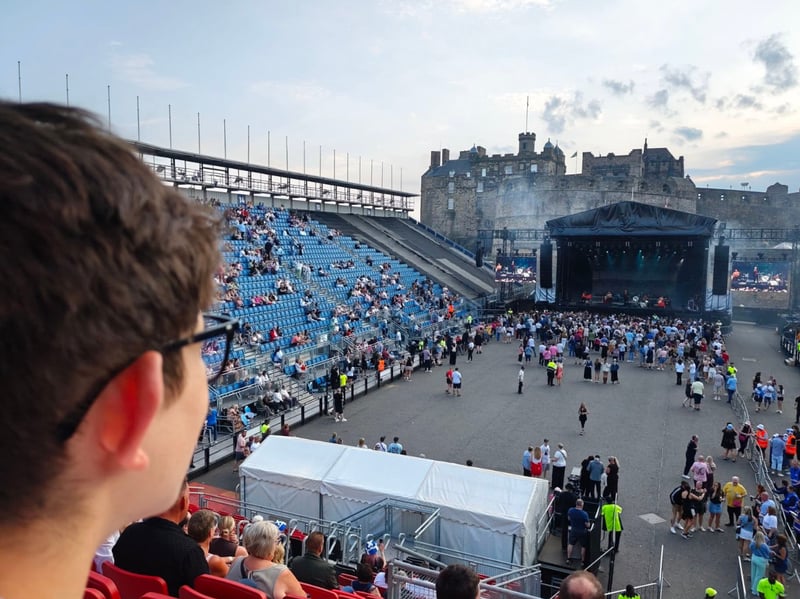 Maria Robertson and her group had a great view of Callum's Edinburgh Castle gig which comes ahead of other summer shows in Inverness, Glasgow and Cottingham Folk Festival.