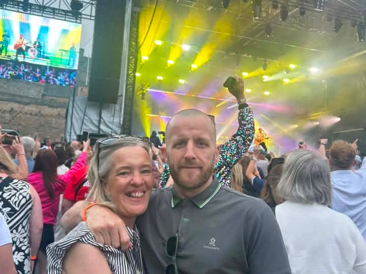 Charlene Boal share this photograph from the crowd while Callum was playing his hits on stage.