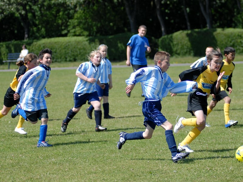 One of the Argentine players races away with the ball in this speedy attack.
