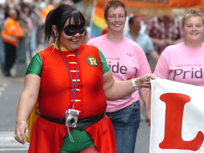 A superhero in costume.