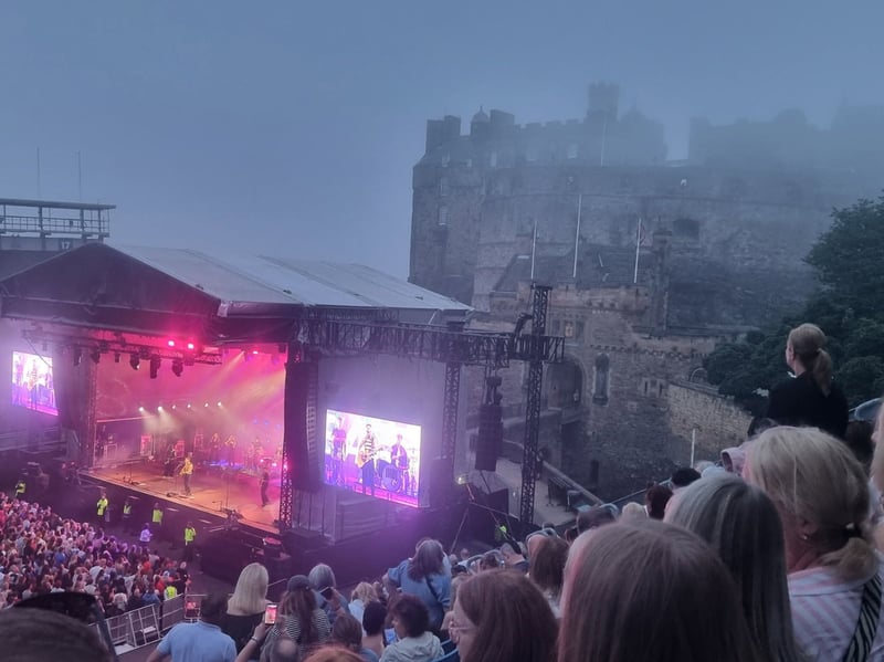 While the weather was sunny and bright during the day, moody fog began to descend on Edinburgh Castle towards the end of Callum's gig, adding atmosphere seen here in Stephen Reid's photograph.