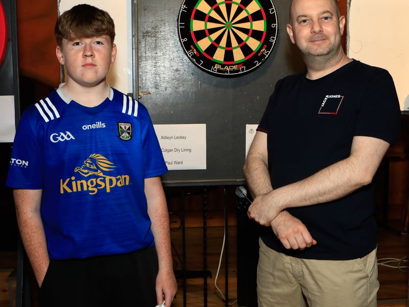 Darts contestants Darragh McNicholl and Alan Cassidy. 