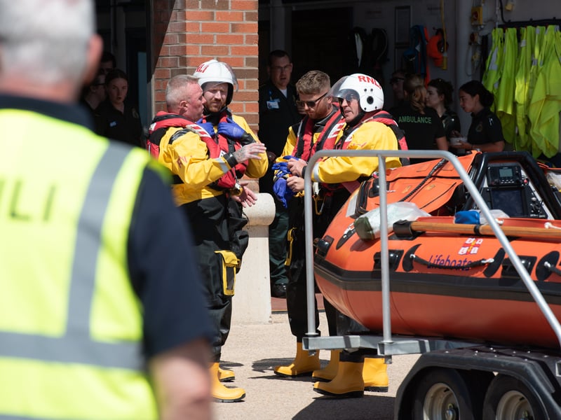 The RNLI and North West Ambulance Service took part in a joint training exercise in Blackpool. Photo: Lucinda Herbert