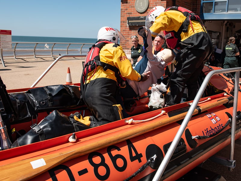 The RNLI and North West Ambulance Service took part in a joint training exercise in Blackpool. Photo: Lucinda Herbert