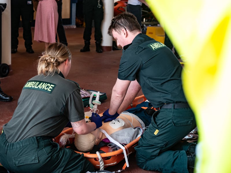 The RNLI and North West Ambulance Service took part in a joint training exercise in Blackpool. Photo: Lucinda Herbert