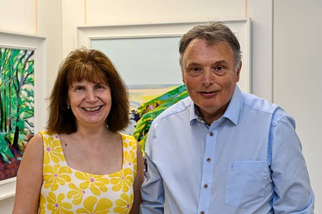 Mildred & William Grace at the launch of William's art exhibition in the Mayfair Library