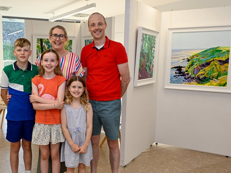 The Cantwell family at the William Grace art exhibition in the Mayfair Library: Yvonne, Dermot, Sadhbh, Fionnán & Aoibhe