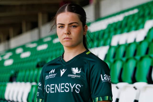 Connacht player Emily Foley in the new-look jersey.