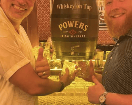 The famous TV star pulling a whiskey in Murphy's Bar
