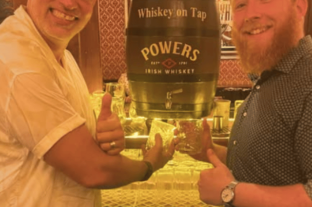 The famous TV star pulling a whiskey in Murphy's Bar