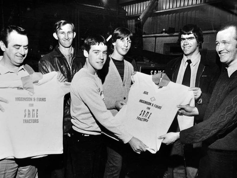 New kit, new season for Market Drayton youngsters. The town’s under-18s football team show off their new strip in October 1982, donated by local company Higginson and Evans (Agricultural) Ltd. Do you recognise any of the players or remember local football teams from the 1980s?