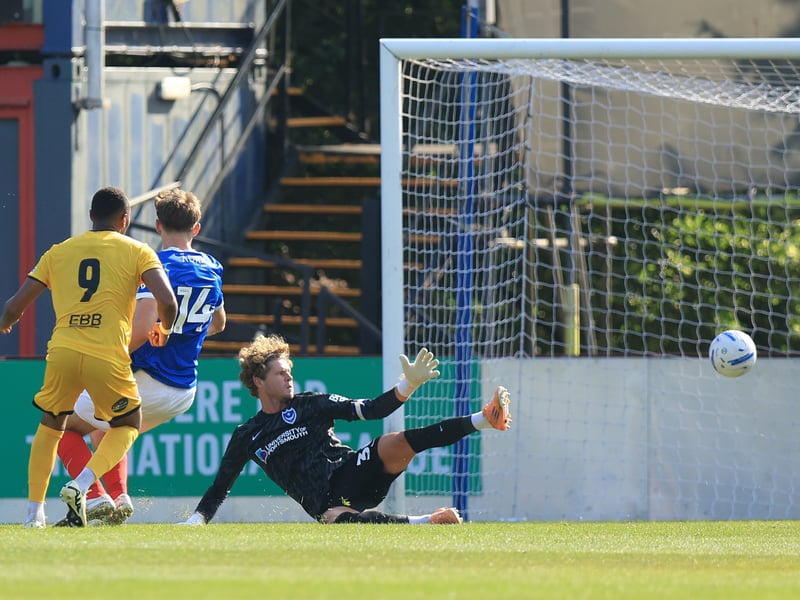 Pompey slip to a 2-0 deficit in the 34th minute following more poor defending. Picture: Simon Roe/ProSportsImages
