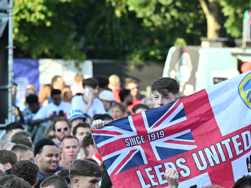 England fans in Millennium Square during the screening of England v Argentina World Cup semi final.
