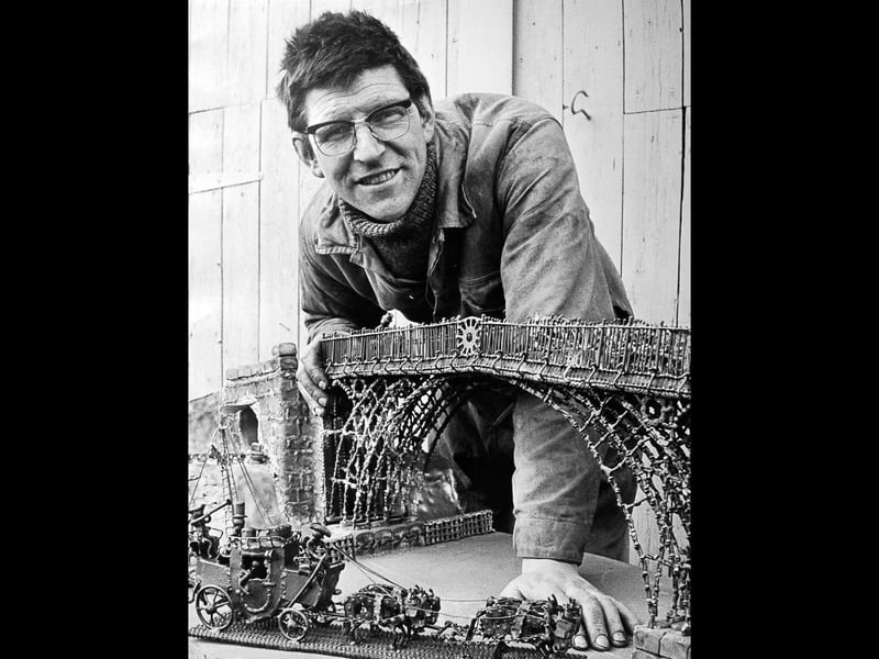 A masterpiece made from scrap - Gerry Foxall is pictured in 1975 with the 5ft model of the Iron Bridge that would later win him the title of Britain’s first “Master of Scrap Art”. Do you remember seeing this remarkable creation?