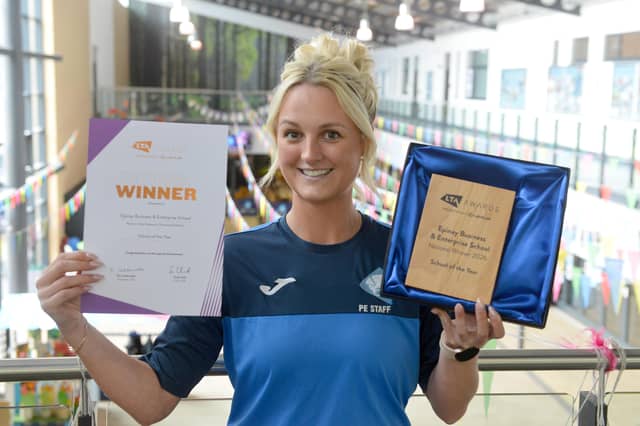 Epinay Business and Enterprise School won a tennis championship, the CTA Awards, earlier this year with the help of PE teacher Danika Mitchell.
