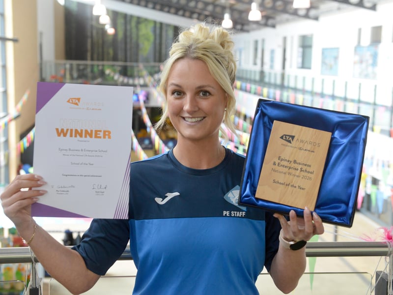 Epinay Business and Enterprise School won a tennis championship, the CTA Awards, earlier this year with the help of PE teacher Danika Mitchell.
