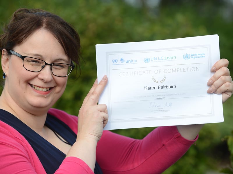 Bamburgh School humanities teacher Karen Fairbairn who became a UN accredited climate change teacher in 2019.