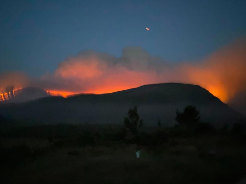 The fire started late on Wednesday morning.   Photo credit : RSPB Scotland/PA Wire 