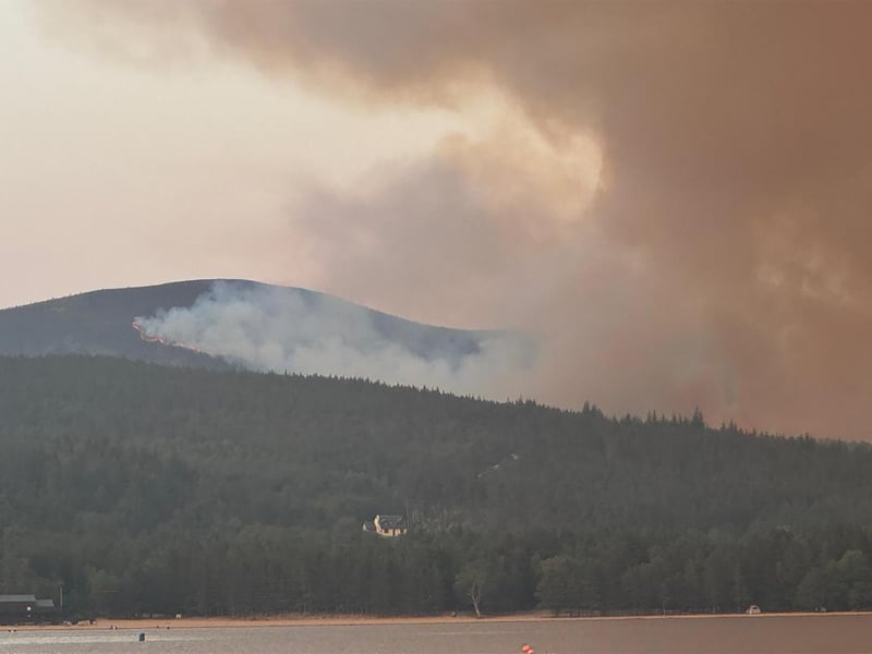 A number of homes and businesses, including campsites and ski resorts in the Glenmore Forest Park area, have been closed and evacuated as a safety precaution. Photo credit: RSPB Scotland/PA Wire 