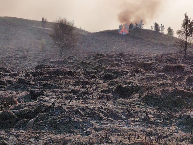 Firefighters have spent a second day tackling Photo credit : RSPB Scotland/PA Wire 
