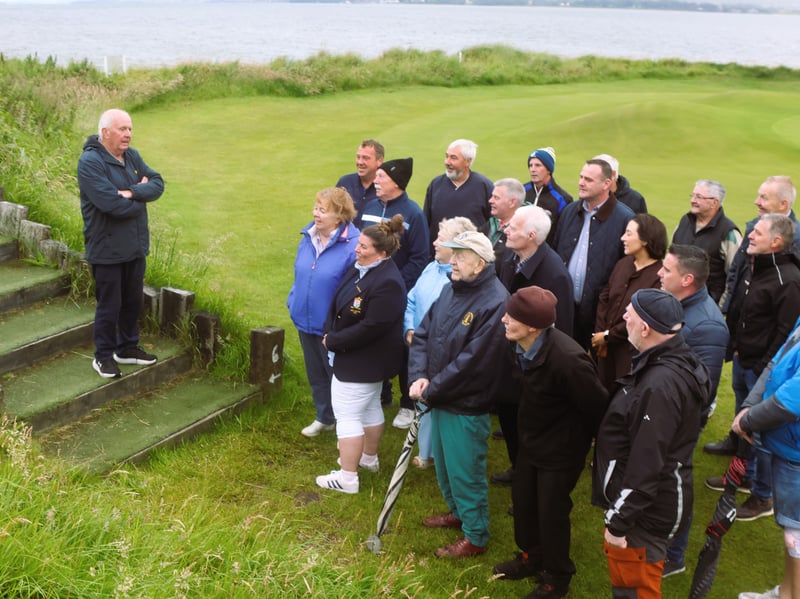 Hugh  Duffy says a few words about Plunkett Duffy on the course at North West GC