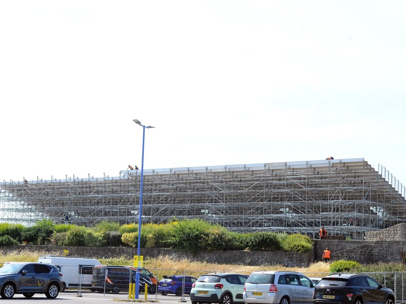 The SailGP grandstand in Southsea Picture: Sarah Standing (160726-6572)