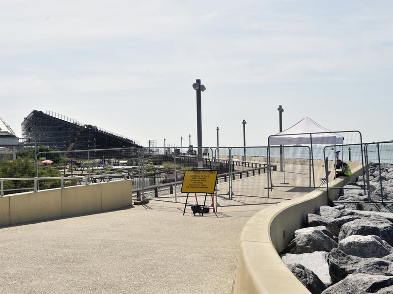 Work on the SailGP site on Southsea seafront Picture: Sarah Standing (160726-4263)