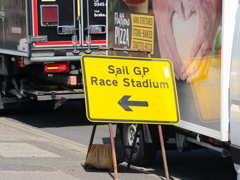 SailGP progress along Southsea seafront on Thursday, July 16, 2026. Picture: Sarah Standing (160726-6560)