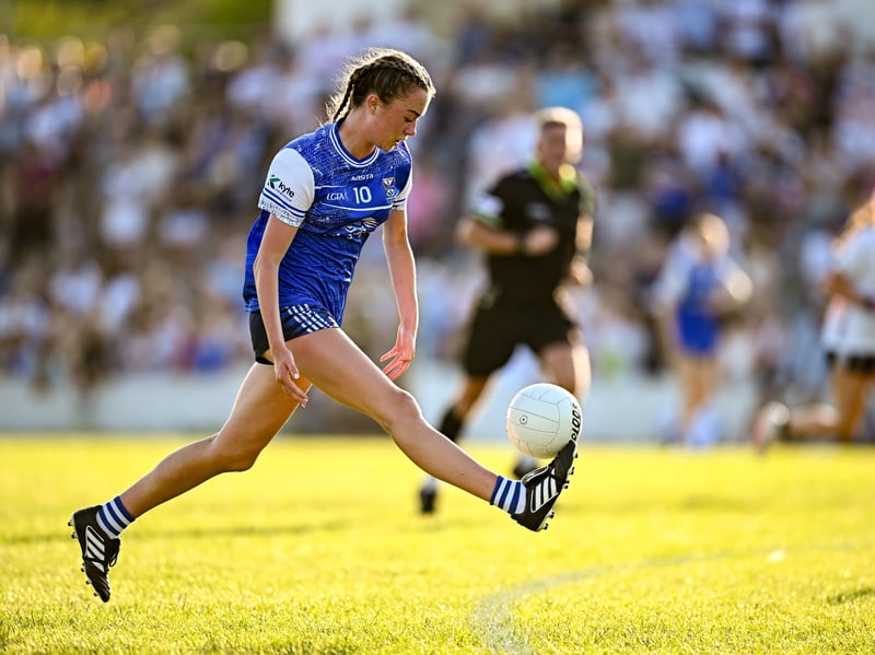 Ciara O'Reilly of Cavan during the 2026 AirNav Ireland All-Ireland U-16 A Championship final match between Cavan and Kildare at Páirc Chiarain in Westmeath. Photo by Seb Daly/Sportsfile