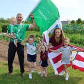 Conor Fitzgerald and Aislinn Connolly with their children, Cóilí (1), Brídín (3), Ailbhe (5), and Peigí (7)