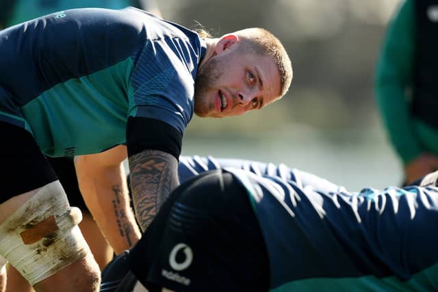 Sean Jansen during Ireland Rugby squad training at King's College in Auckland this week.