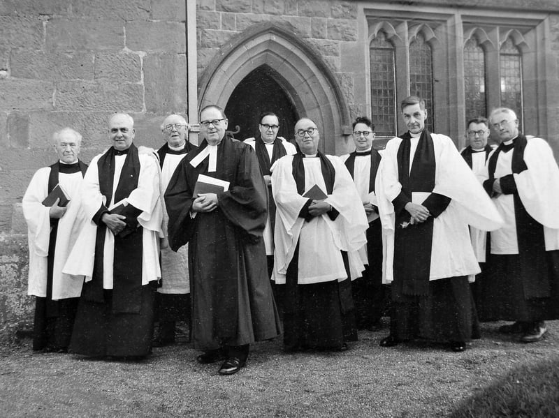 A gathering of faith and community at Condover Church in May 1967, as clergy from across the area came together for the annual Condover Deanery Ascension Day service. Published in the Shropshire Journal, this photograph captures guest speaker Dr Marcus Ward alongside rural dean Preb B L Jones during the occasion. A glimpse of the traditions and gatherings that brought villages together - do you remember attending services like this, or the familiar faces who played a part in local community life?