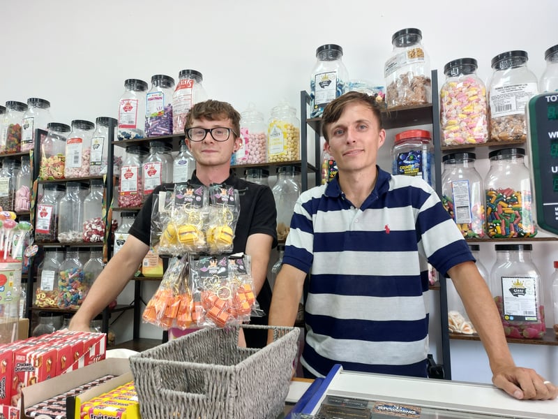 Ethan and Aaron of ET Sweets. The new sweet shop that has opened in Park Parade, Leigh Park