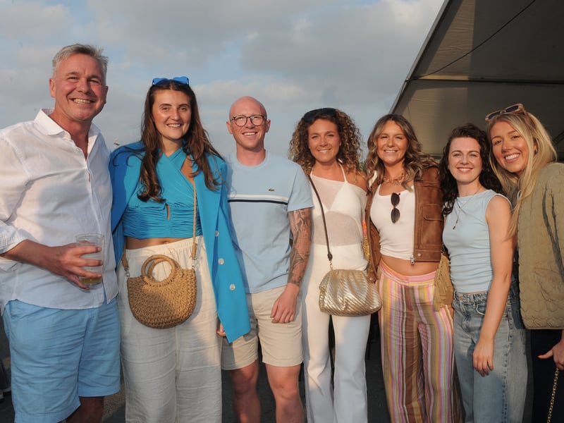 Phil Addy with daughter Amber and friends at the festival