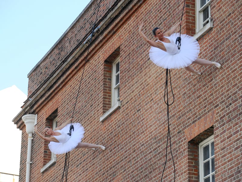 Circus in Motion at the Portsmouth Historic Dockyard. 

Pictured is: "Finale" by Delreve's at Storehouse 9.

Picture: Sarah Standing (170726-6854)