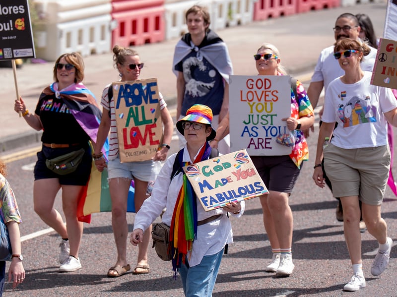 Starting at Glasgow Green, the parade marched along the Clyde into the city, with thousands of people dancing to music along the route before finishing back at Glasgow Green.