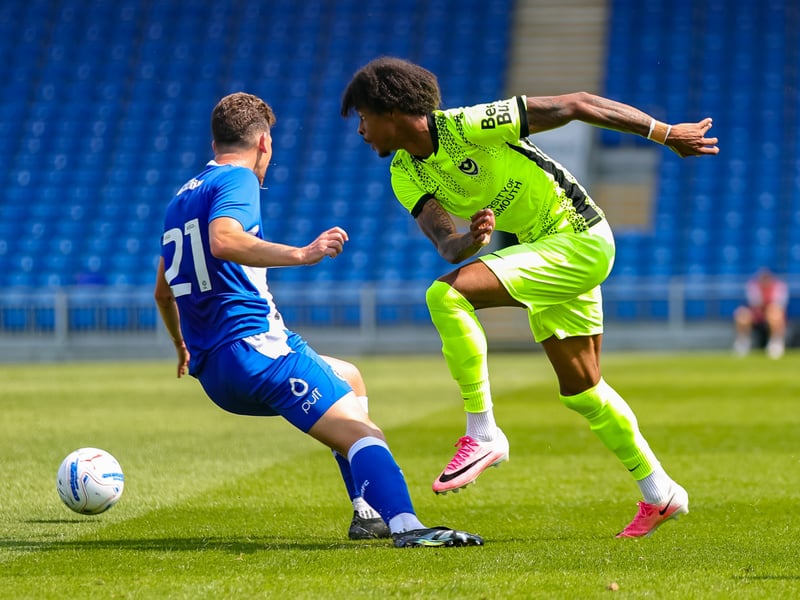 Harvey Blair in action against Bristol Rovers.