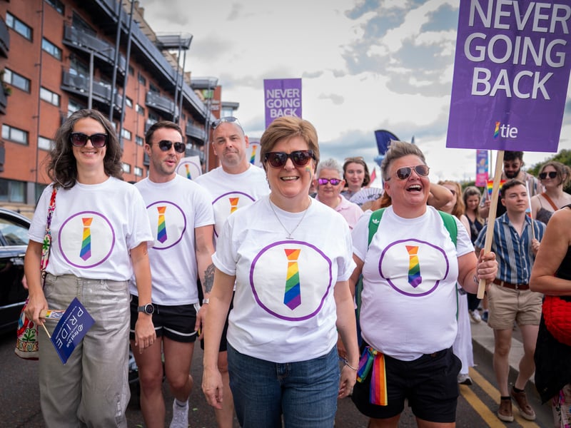 Former first minister Nicola Sturgeon joins the parade in support of TIE (Time for Inclusive Education) Campaign