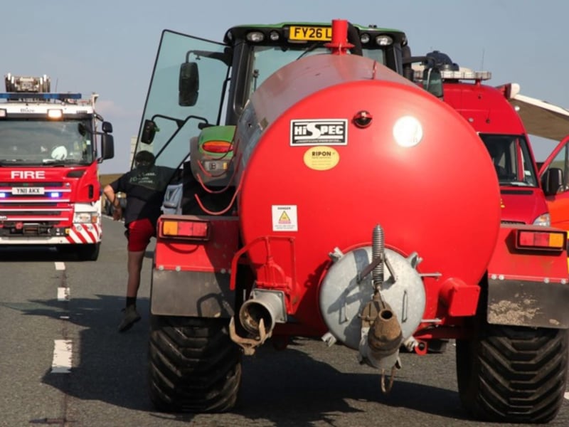 Water tanker on the Woodhead Pass, which is set to stay closed until at least Monday.