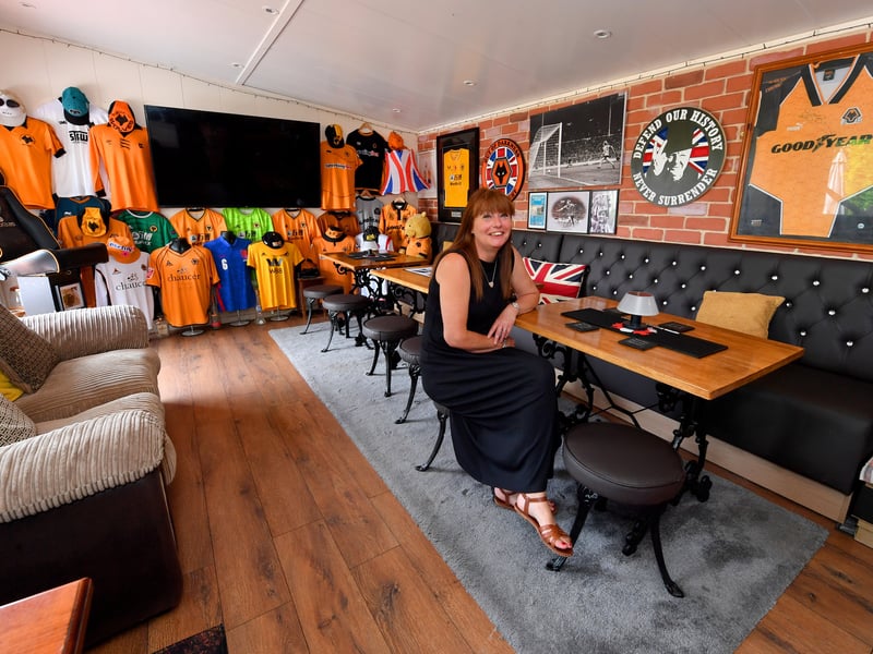 Wolves fan Tina Hibbs from Rugeley, is entering her Wolves themed 'shed' in the Shed of the Year competition.