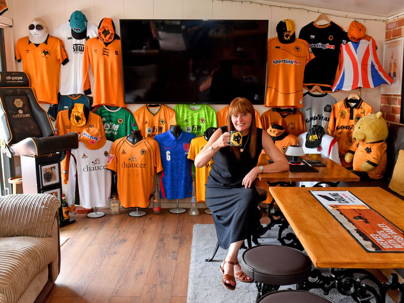 Wolves fan Tina Hibbs from Rugeley, is entering her Wolves themed 'shed' in the Shed of the Year competition.