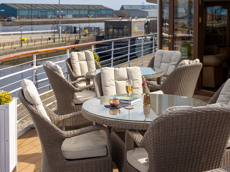 Permanently berthed in Edinburgh’s historic Port of Leith, Fingal is Scotland's only five-star luxury floating hotel and is a world-class foodie destination with a nautical twist.
Fingal's Lighthouse Restaurant & Bar has 2 AA rosettes for culinary excellence. The galley team is continuing to enhance the dining experience for the ship's guests following the expansion of its award-winning restaurant, which offers the finest-quality Scottish menus that are bursting with seasonal flavours, including Fingal citrus-cured Loch Eilt salmon with lemon salad and Gentleman’s Relish; roast peach with nasturtium, roquette and foraged Scottish mushrooms; plus poached meringue with Scottish strawberries and crème anglaise.
Fingal’s The Lighthouse Restaurant & Bar is open to non-residents for afternoon tea, dinner and cocktails, offering an outdoor deck and a choice of private dining booths for small pre-booked groups.