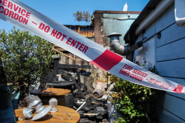 The Garden of The Blue Bell Inn the day after the fire.